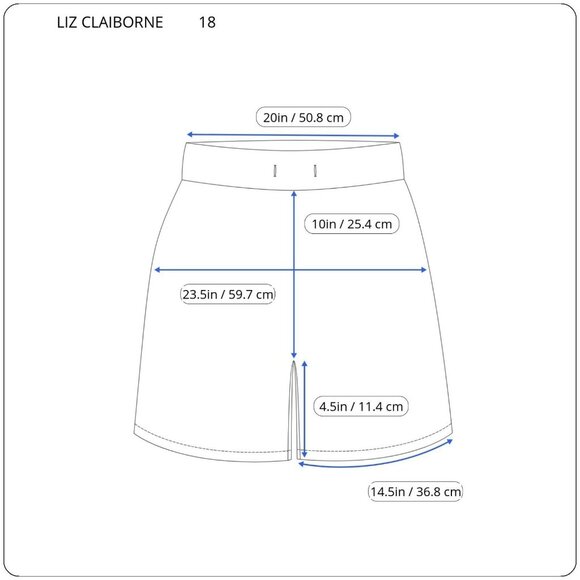 Liz Claiborne Womens Shorts 18 Classic Blue Floral Casual Zip Fly FLO209E - Picture 4 of 10